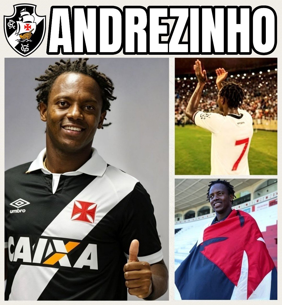Andrezinho celebra 43 anos com trajetória marcante no Vasco da Gama