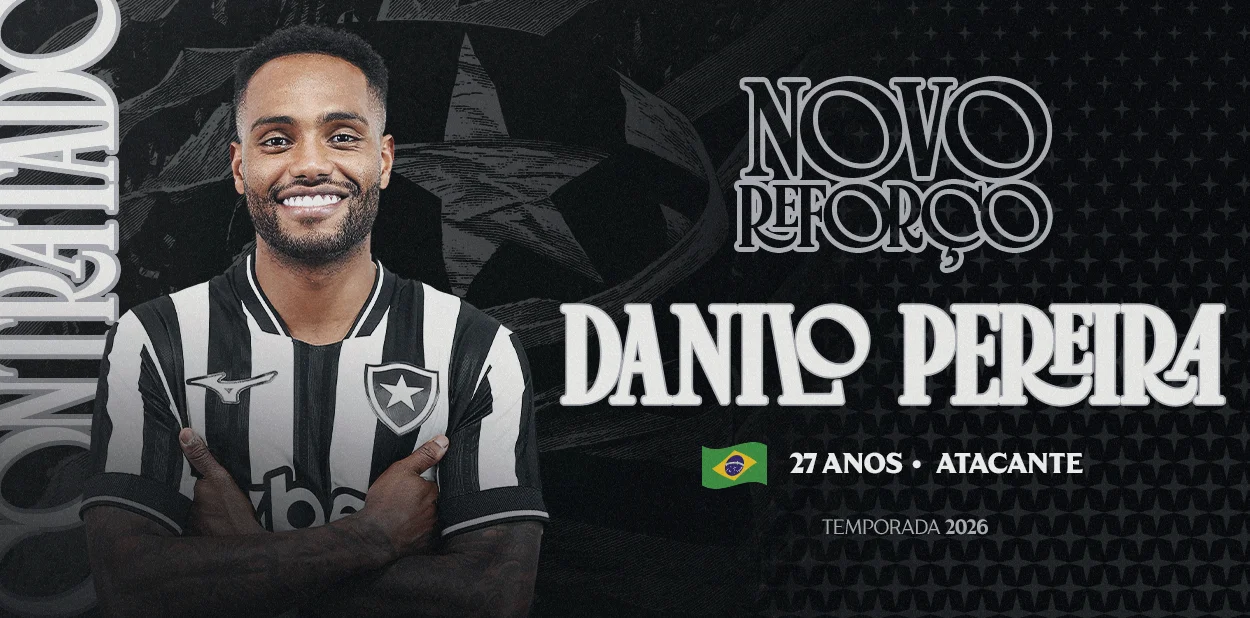 Botafogo oficializa a chegada do atacante Danilo Pereira para a temporada 2026