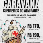 Caravana Vasco para confronto contra o Palmeiras tem detalhes divulgados por torcidas