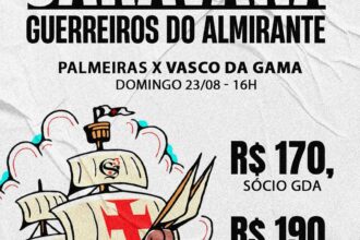 Caravana Vasco para confronto contra o Palmeiras tem detalhes divulgados por torcidas