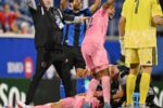 Choque de cabeça em campo gera preocupação e ambulância no jogo do Inter Miami