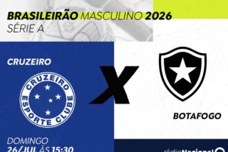 Cruzeiro e Botafogo se enfrentam pelo Brasileirão com transmissão da Rádio Nacional