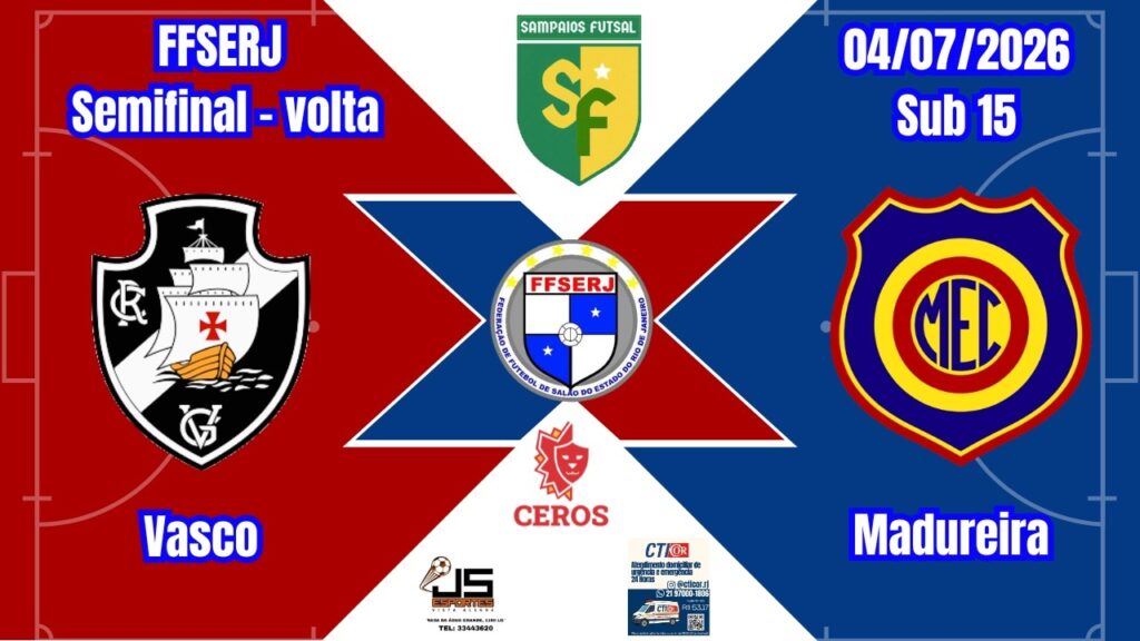 Vasco e Madureira decidem vaga na final do Campeonato Carioca de futsal sub-15