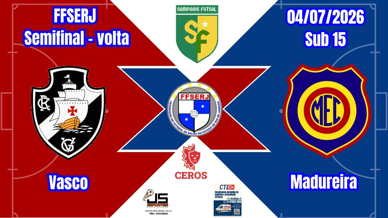 Vasco e Madureira decidem vaga na final do Campeonato Carioca de futsal sub-15