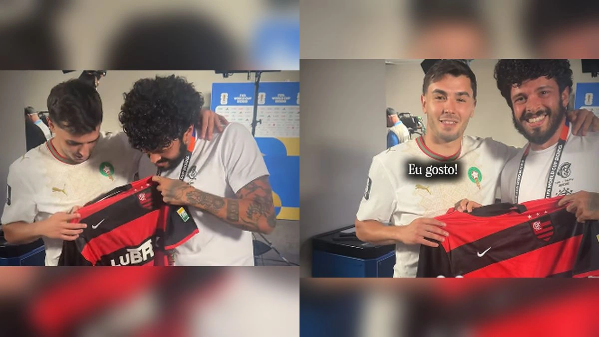 Brahim Díaz recebe camisa do Flamengo e declara admiração pelo futebol brasileiro