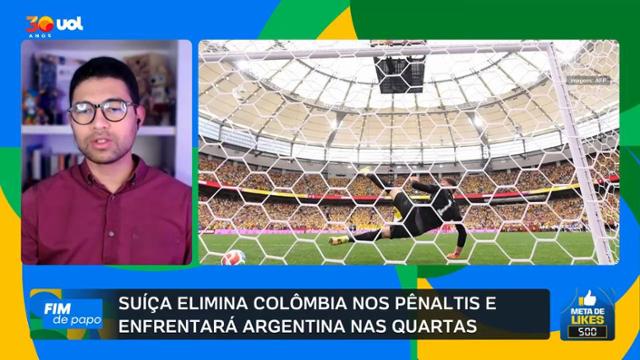 Suíça supera Colômbia nos pênaltis e garante vaga nas quartas de final