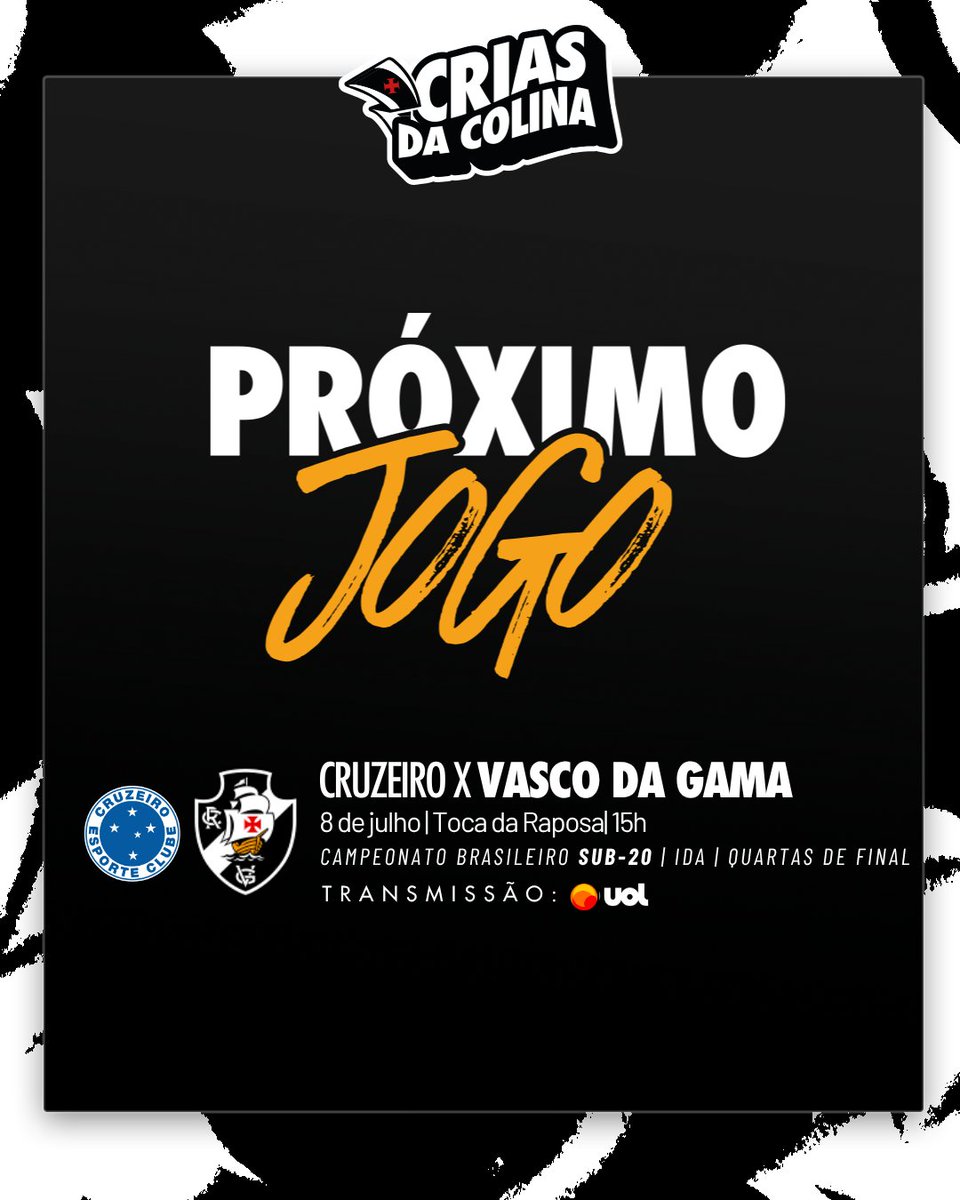 Vasco encara o Cruzeiro em Belo Horizonte pelo jogo de ida das quartas do Brasileiro sub-20