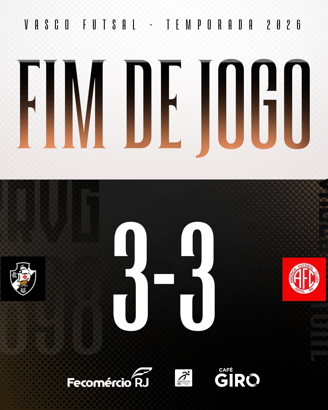 Vasco e América-rn empatam em duelo movimentado pela LNF Silver