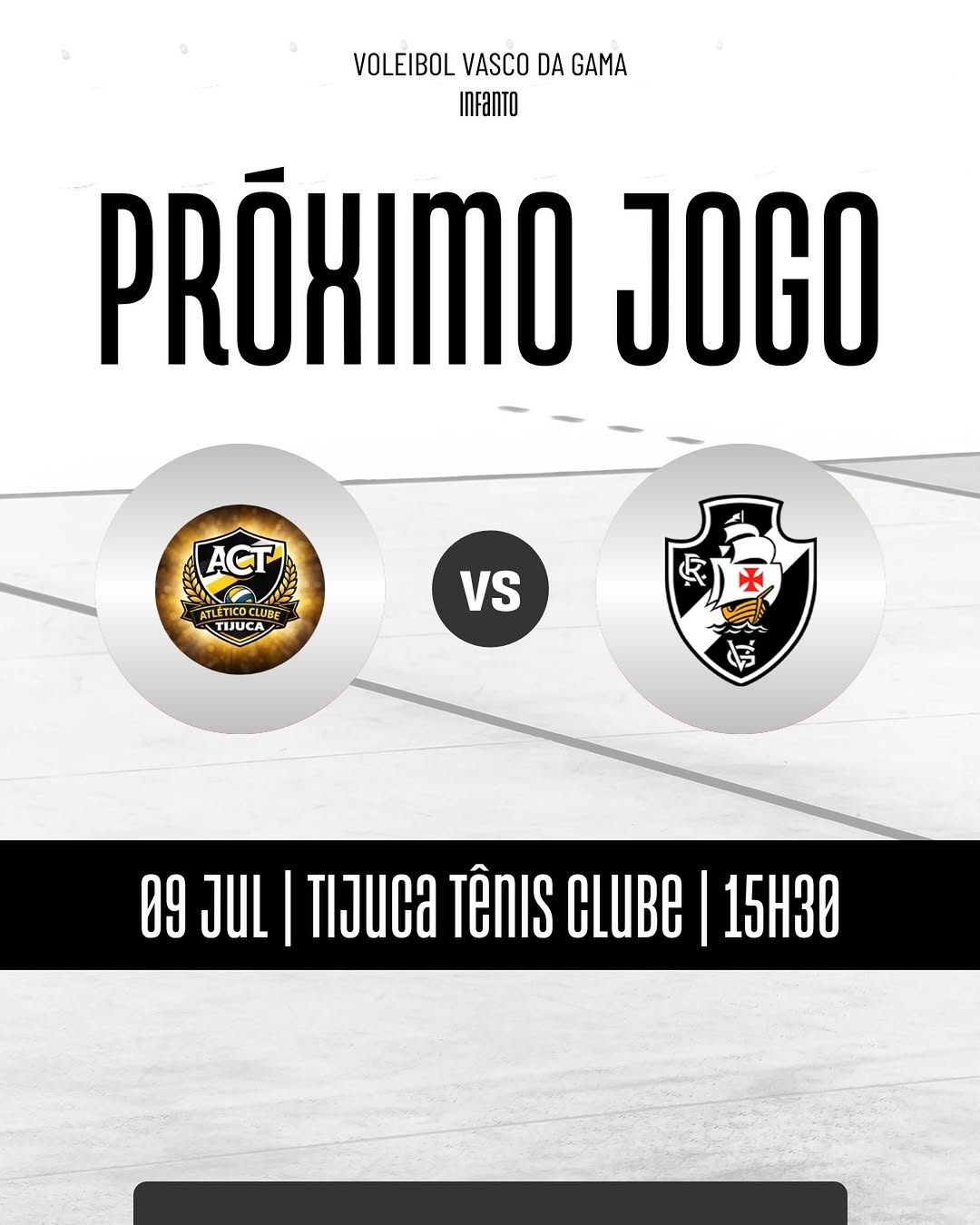 Vôlei do Vasco encara o Atlético Tijuca em duelo decisivo pelo estadual infanto