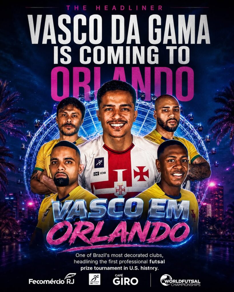 Vasco da Gama leva futsal brasileiro para torneio inédito em Orlando