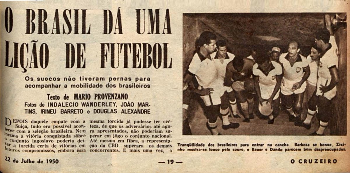Brasil domina Suécia com goleada histórica em 1950