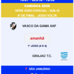 Vasco e Grajaú T.C. disputam vaga na semifinal do Carioca Sub-10 em São Januário