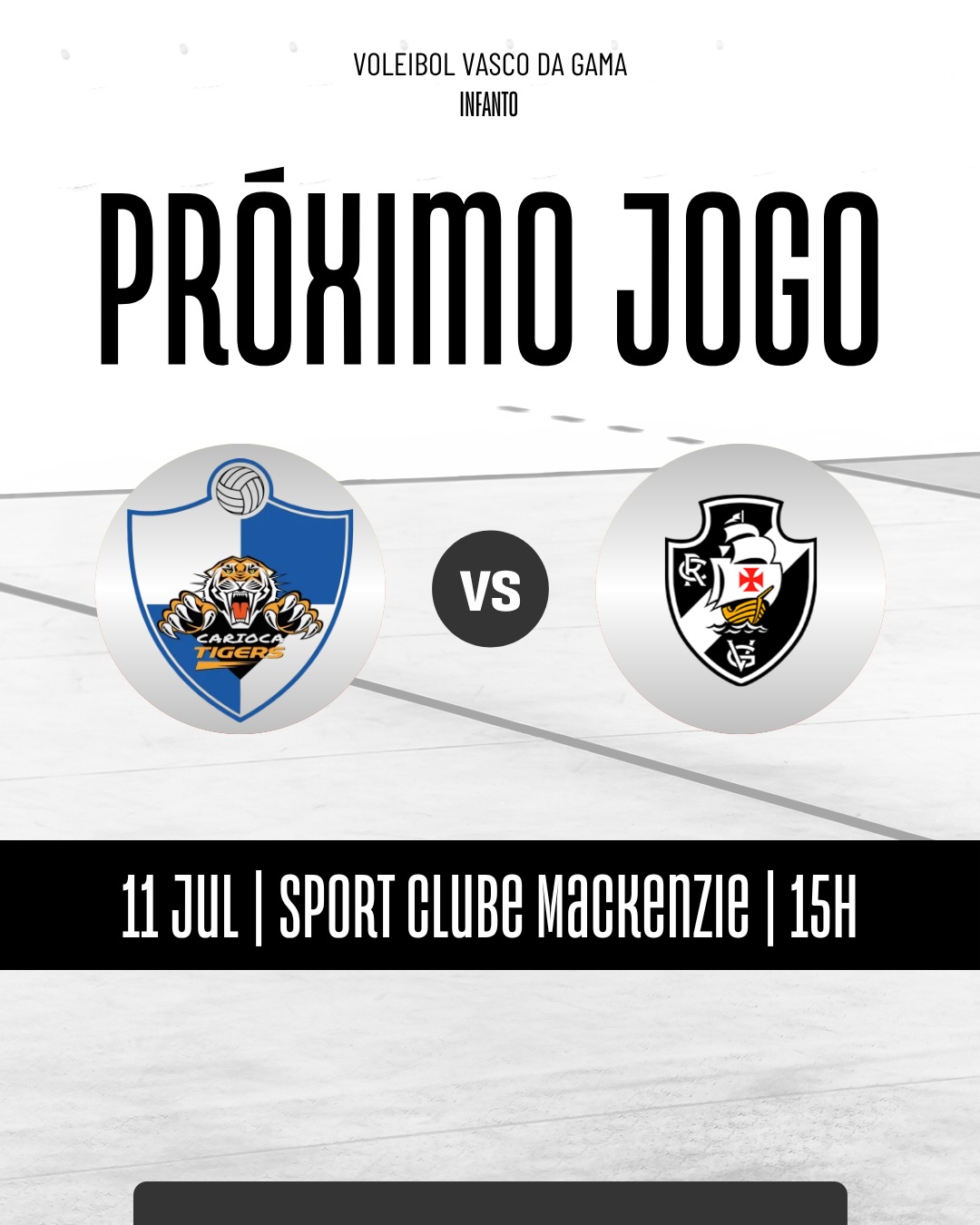 Vasco da Gama enfrenta Carioca Tigers pelo estadual de voleibol infanto