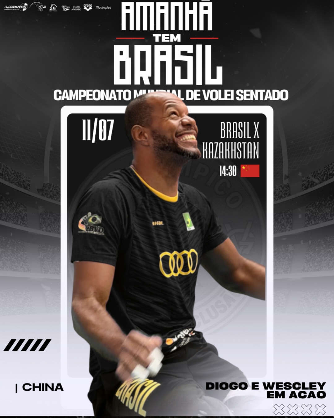 Mundial de Vôlei Sentado: Brasil enfrenta Cazaquistão em busca de avanço na China