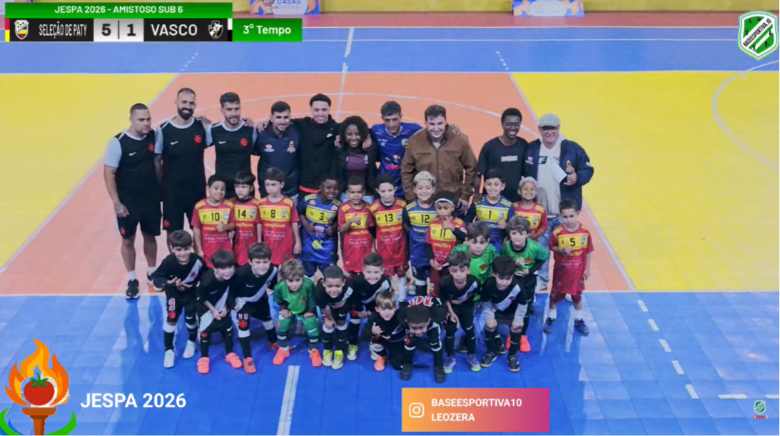 Paty do Alferes goleia Vasco por 5 a 1 no futsal sub-06 em amistoso do JESPA 2026