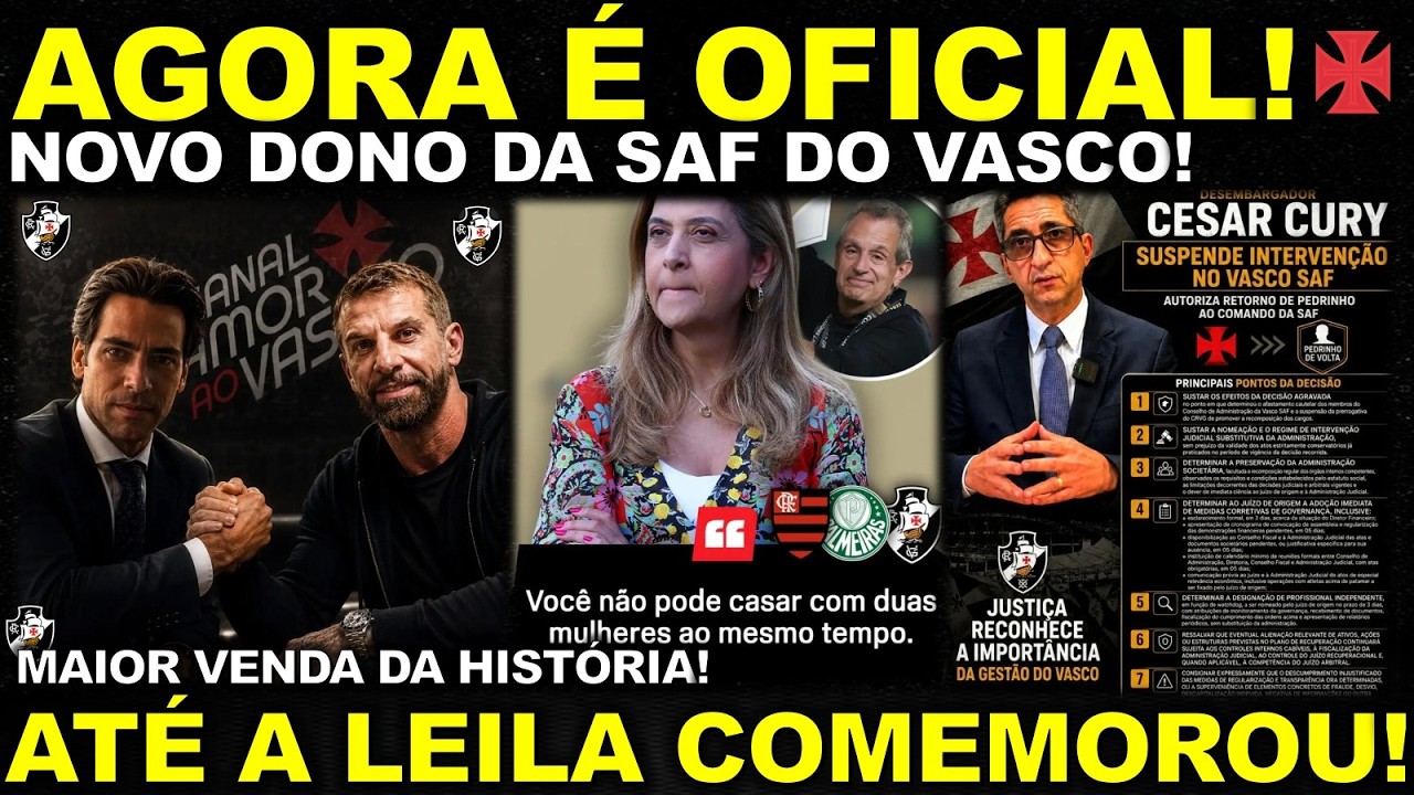 Justiça suspende intervenção na SAF do Vasco e devolve comando a Pedrinho
