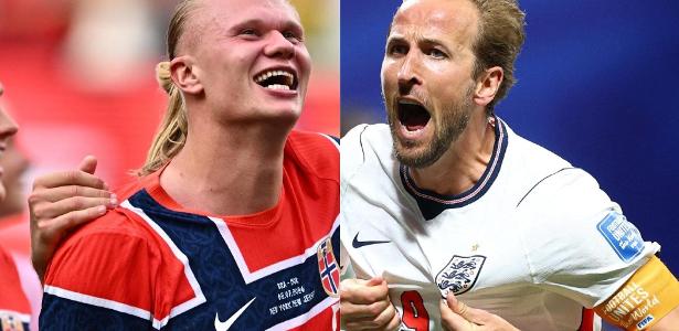 Noruega e Inglaterra ajustam escalações para confronto decisivo entre Haaland e Kane