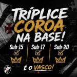 Vasco conquista a tríplice coroa no futsal com títulos nas categorias de base