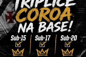 Vasco conquista a tríplice coroa no futsal com títulos nas categorias de base