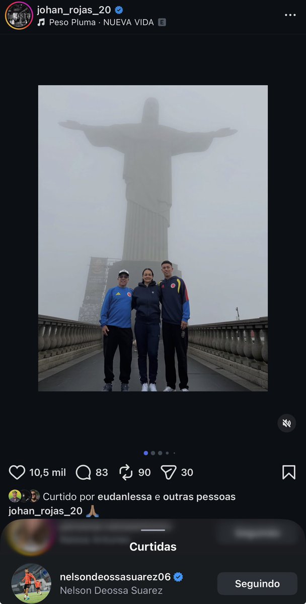 Interação de Nelson Deossa em postagem de Johan Rojas agita torcida do Vasco