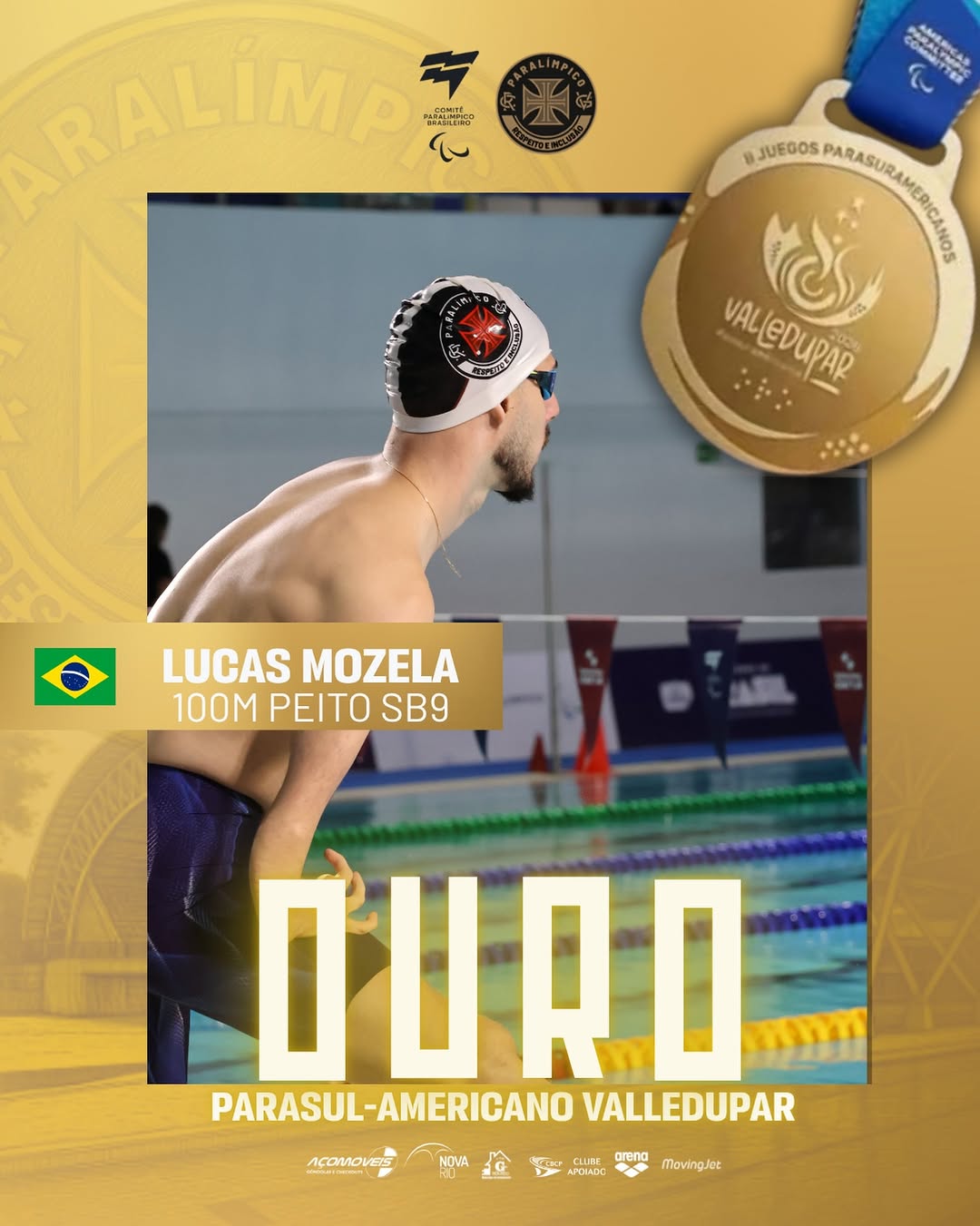 Lucas Mozela brilha e garante medalhas de ouro nos Jogos Parasul-americanos