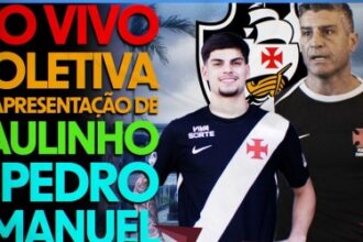 Vasco oficializa chegada de Paulinho e do técnico Pedro Emanuel em coletiva