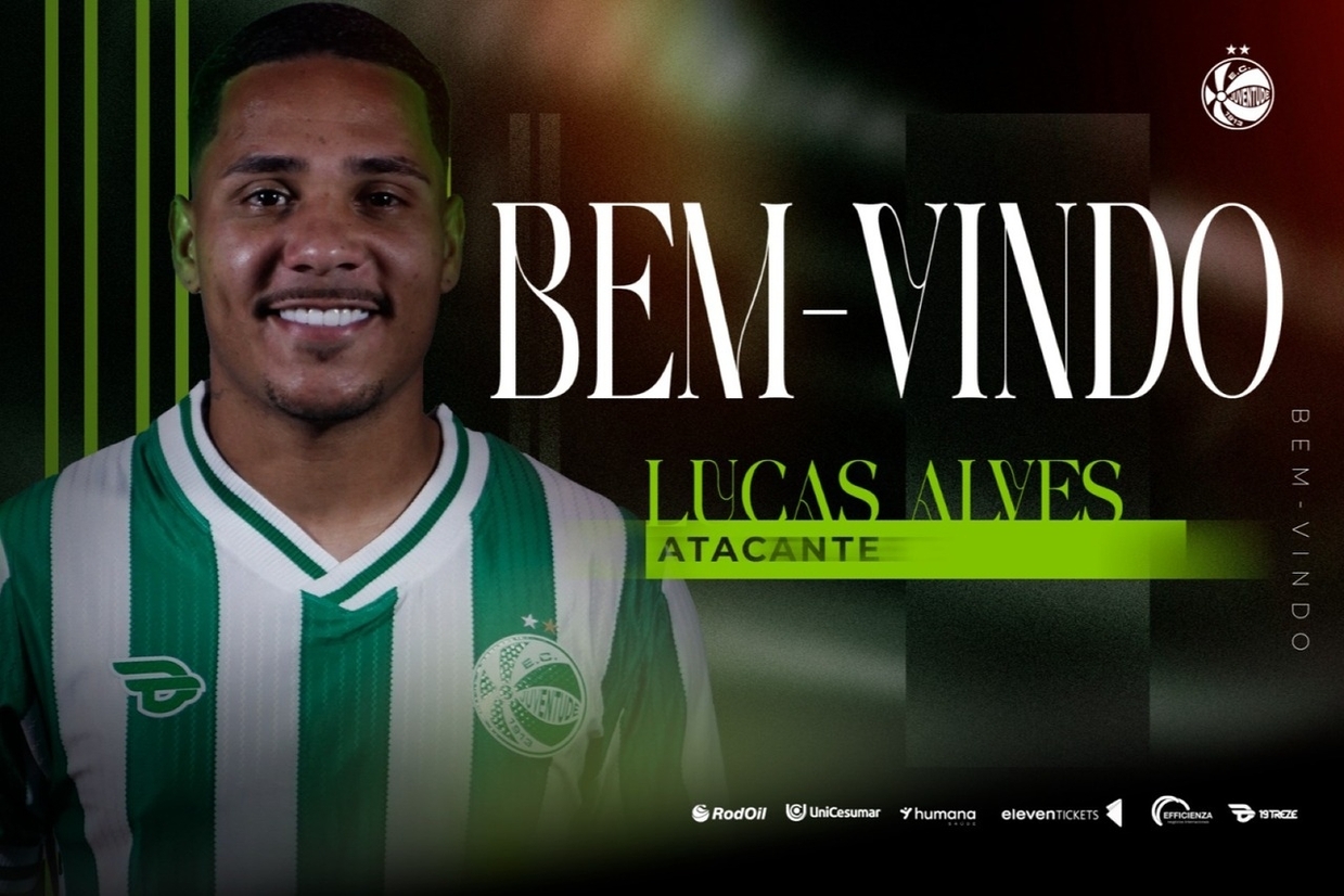 Juventude oficializa a contratação do atacante Lucas Alves para a sequência da temporada