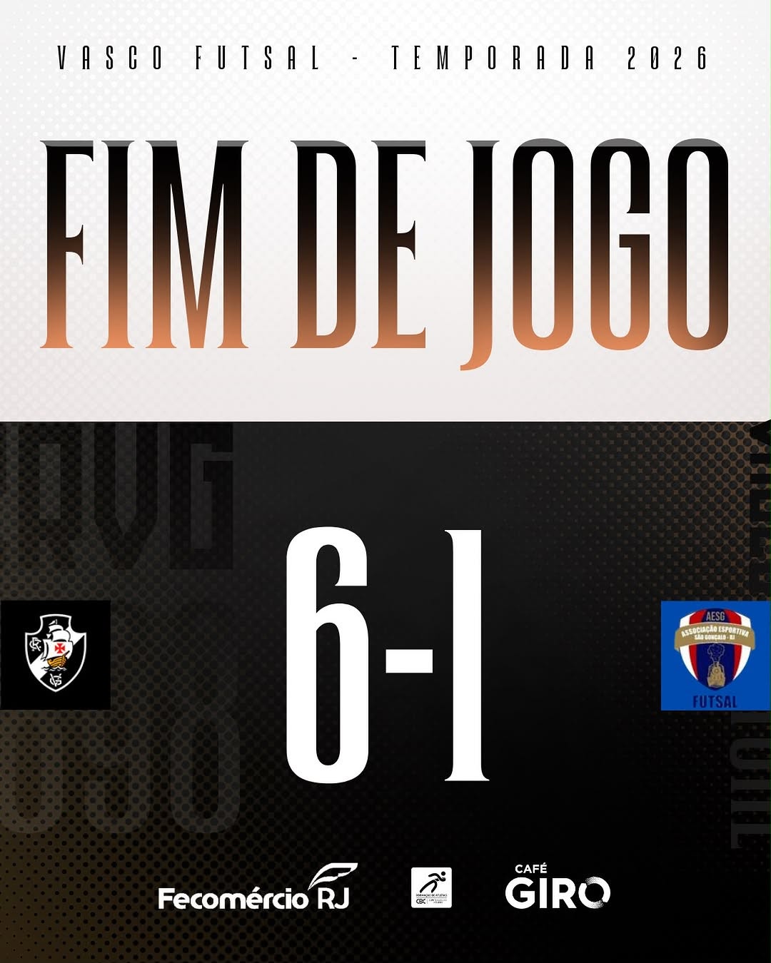 Vasco domina AE São Gonçalo e garante vaga na semifinal do Carioca de futsal