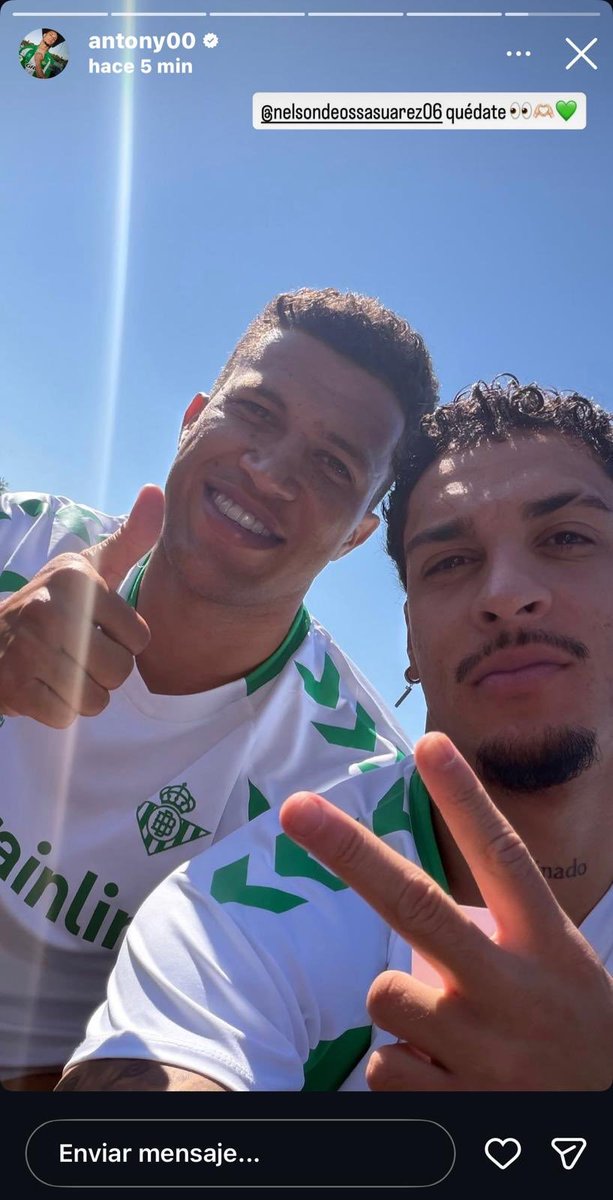 Antony faz apelo público pela permanência de Nelson Deossa no Betis