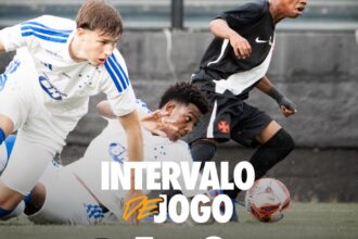 Vasco lidera o placar contra o Cruzeiro no intervalo do Brasileirão Sub-20