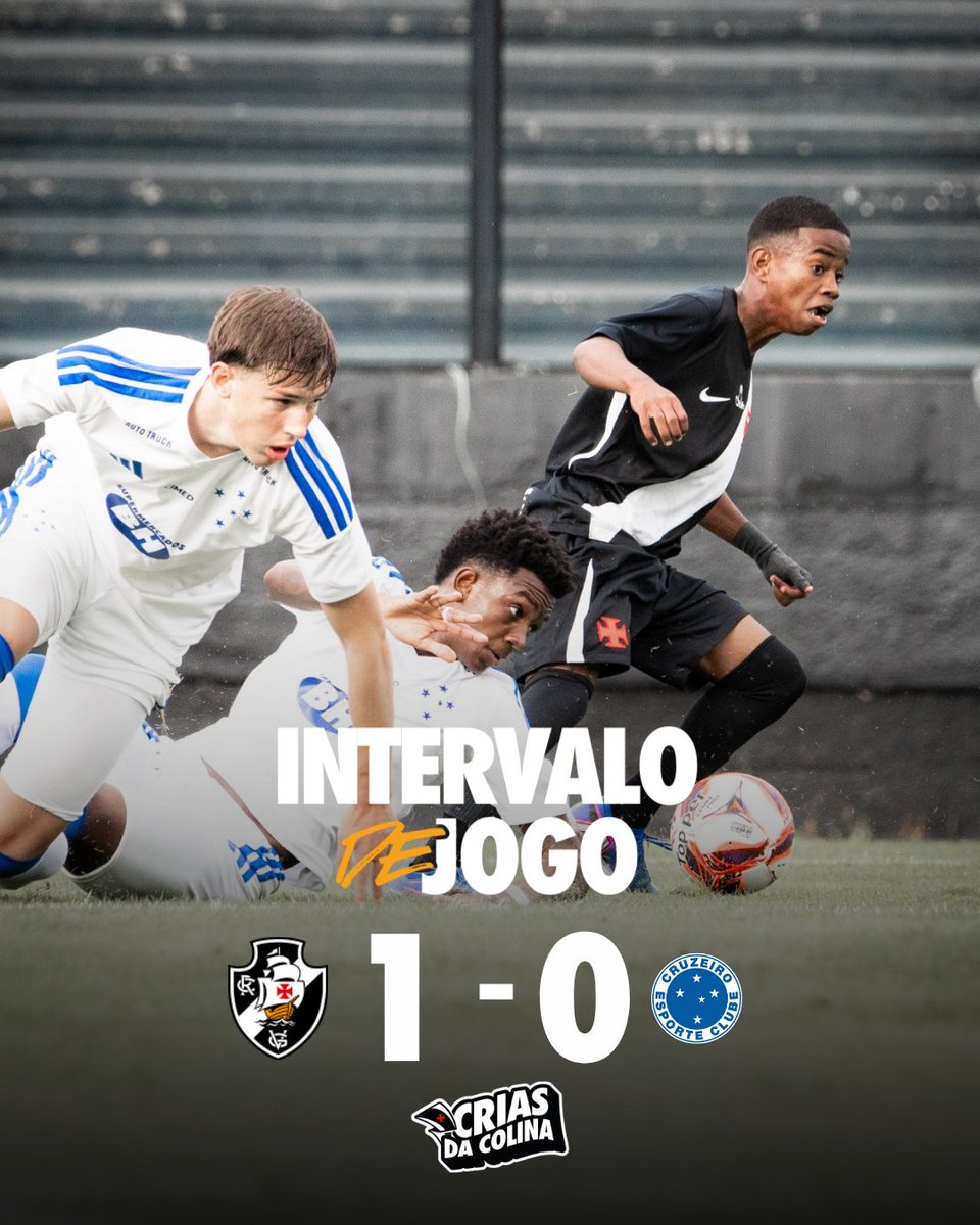 Vasco lidera o placar contra o Cruzeiro no intervalo do Brasileirão Sub-20