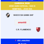 Futsal sub-10: Vasco e Flamengo se enfrentam em São Januário pela semifinal do Carioca