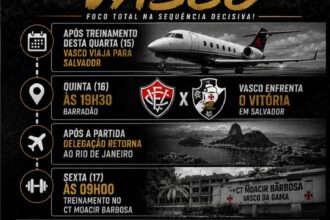 Vasco intensifica preparação logística para sequência decisiva na temporada