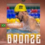 Nadador Lucas Mozela celebra bronze nos Jogos Parasul-americanos de Valledupar
