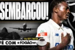 Andrade chega ao Rio para exames no Botafogo; Arthur Cabral vira desfalque no Brasileiro