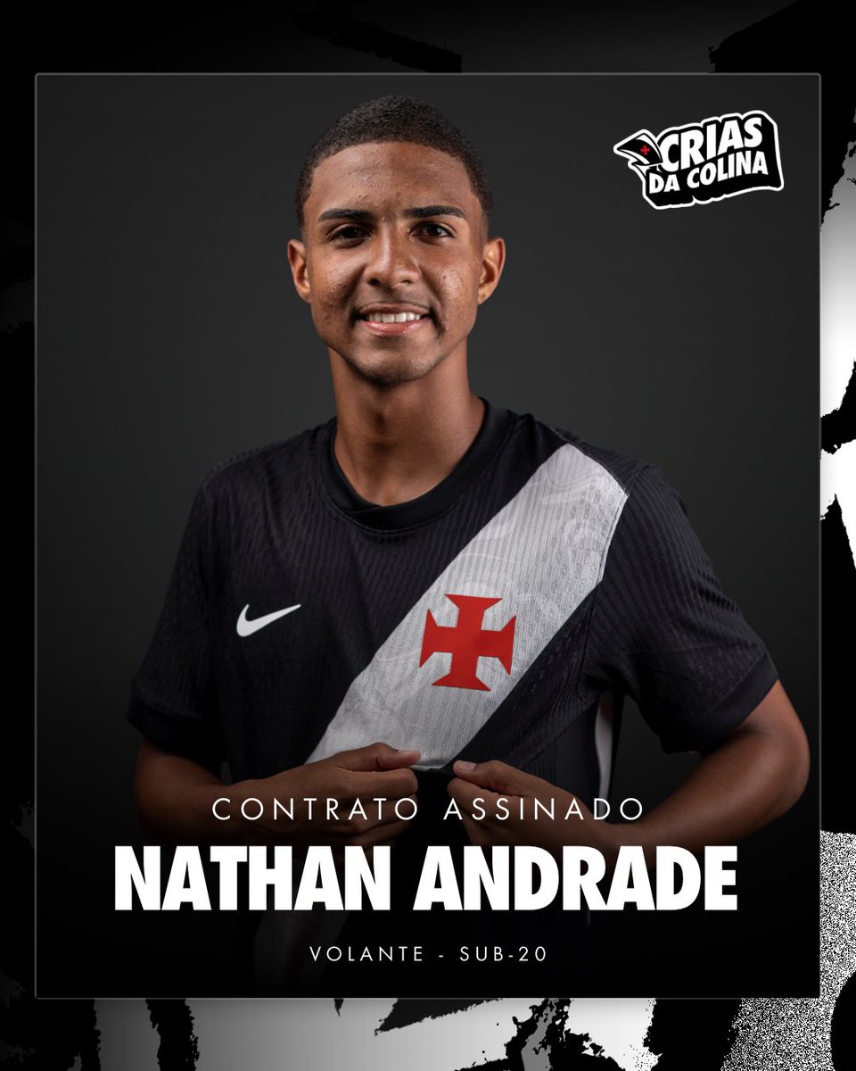 Jovem volante Nathan Andrade assina primeiro contrato profissional com o Vasco da Gama