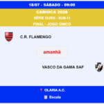 Flamengo e Vasco disputam a final do Carioca sub-11 neste sábado