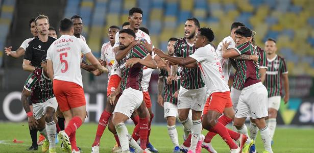 Confusão generalizada marca empate entre Fluminense e Bragantino no Maracanã