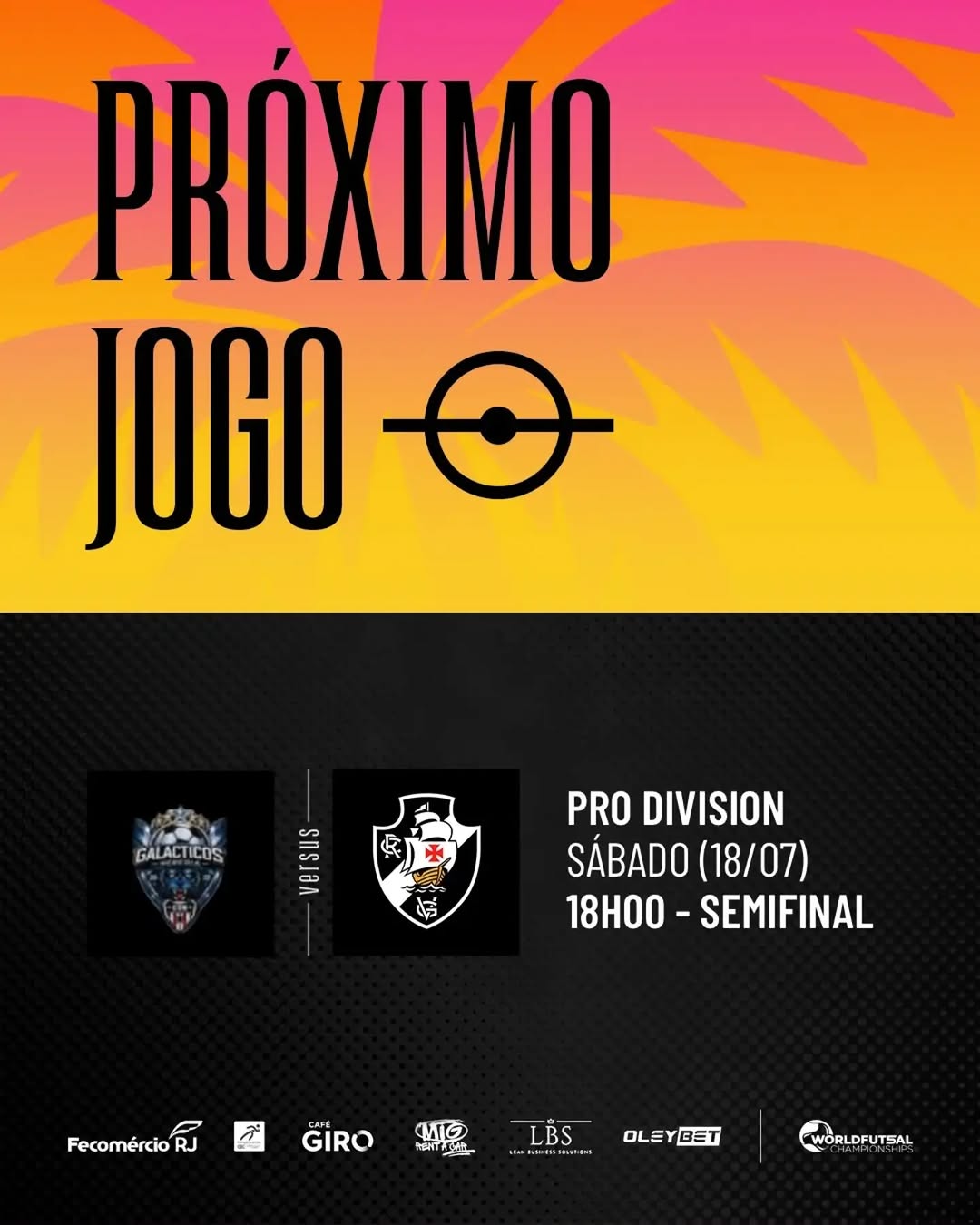 Vasco encara Galácticos Heredia em busca da final no World Futsal Championships