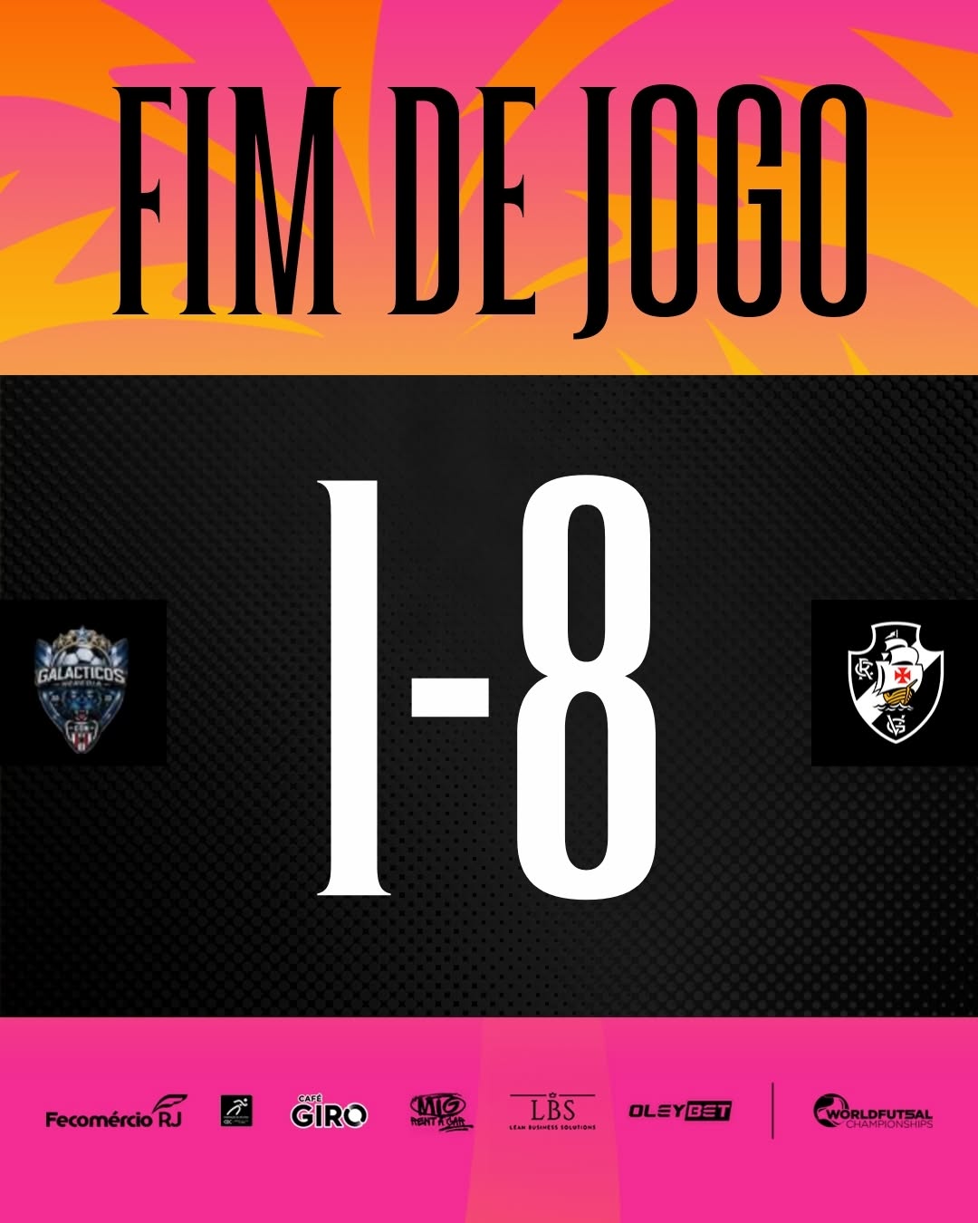 Vasco goleia Galácticos Heredia e garante vaga na final do World Futsal Championships