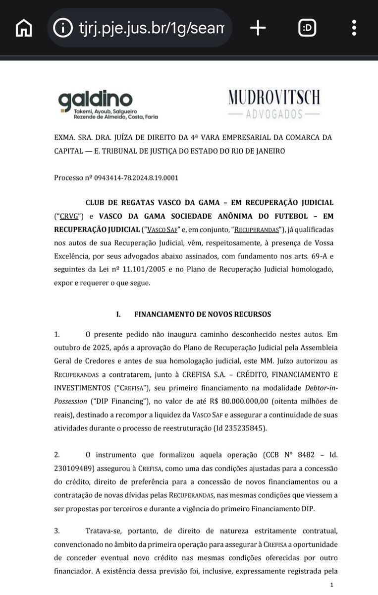 Vasco busca novo financiamento DIP e Crefisa abre mão de preferência