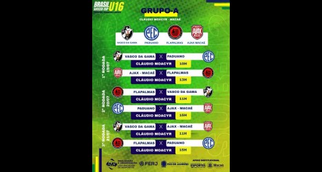 Vasco da Gama inicia trajetória na Brasil Soccer Cup Sub-16 em Macaé