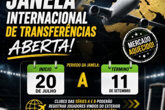 Janela de transferências internacional movimenta clubes brasileiros até setembro