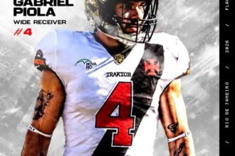 Vasco Almirantes oficializa a contratação do wide receiver Gabriel Piola