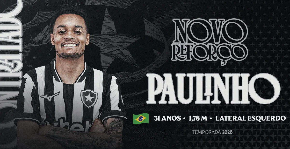 Paulinho é oficializado COMO primeiro reforço do Botafogo para a janela internacional