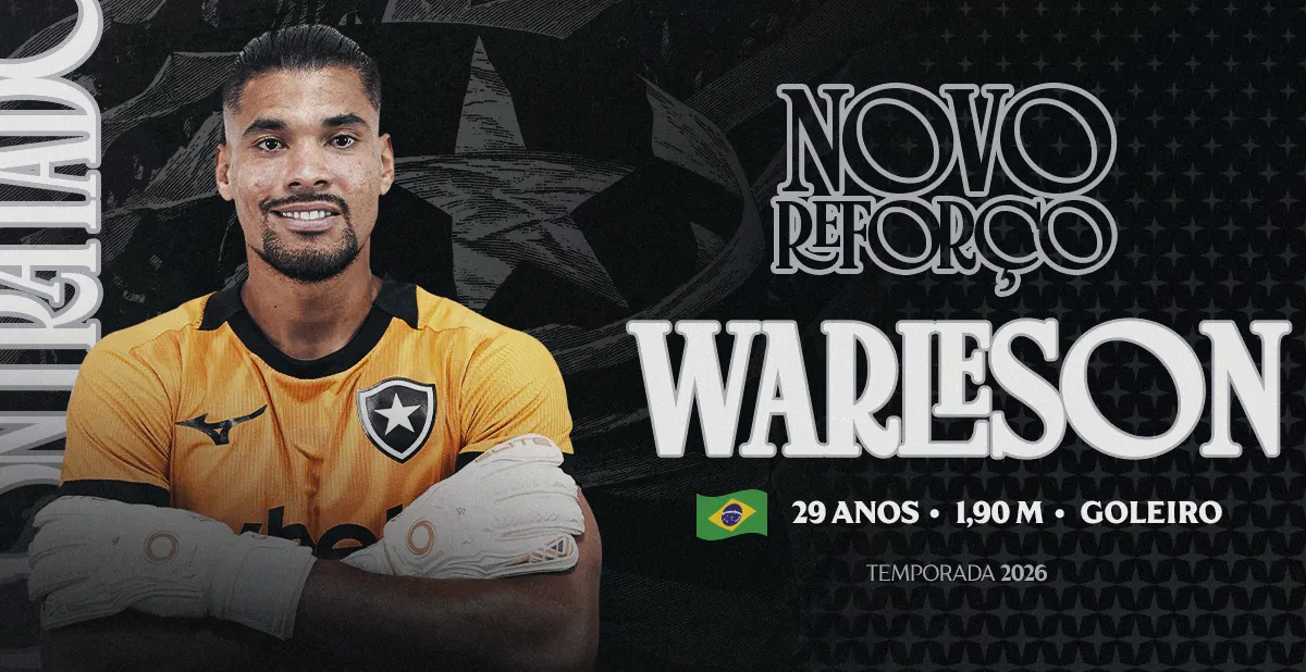 Botafogo reforça elenco com a contratação do goleiro Warleson para 2026