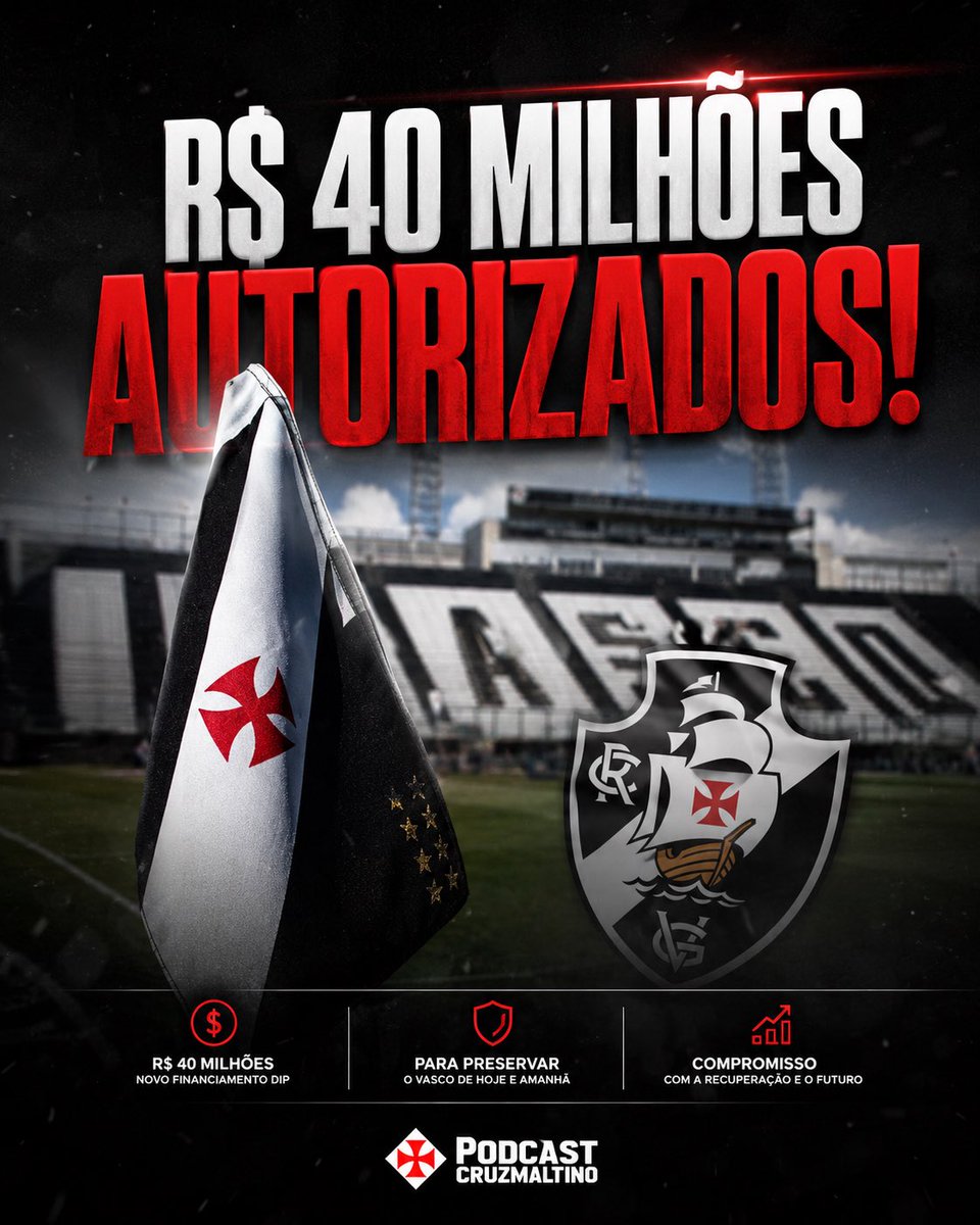 Vasco obtém autorização judicial para novo financiamento de R$ 40 milhões