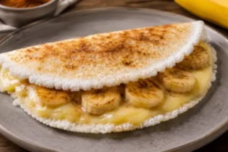 Tapioca com banana e queijo: o preparo gratinado que une sabor e saúde em minutos