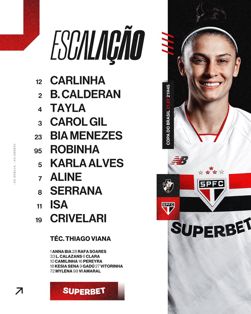 São Paulo define escalação para o confronto decisivo contra o Vasco pela Copa do Brasil