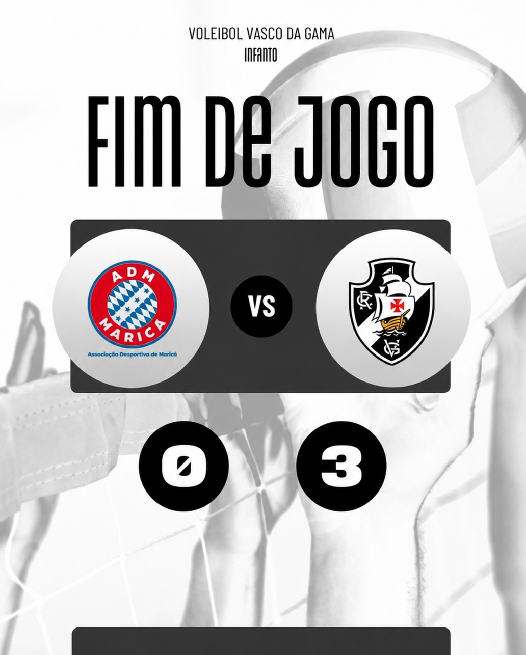 Vasco domina Maricá e conquista vitória expressiva no estadual de vôlei sub-19